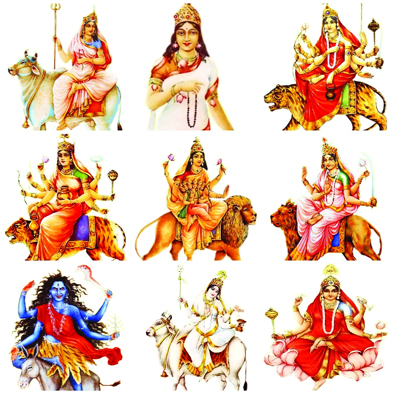 What is Navaratri and which are nine forms of Godess Durga
Navaratri
Nine forms of Godess Durga
Devichi nau rupe